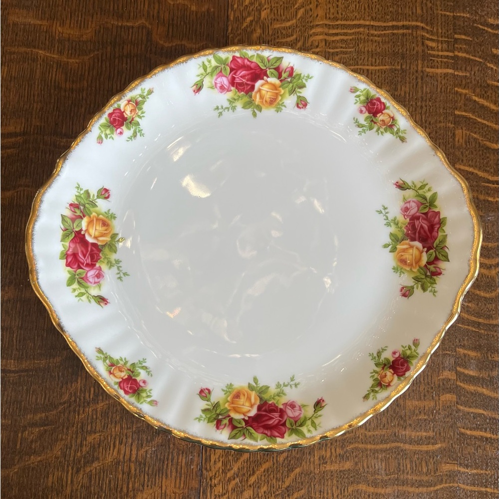 Royal Albert old country roses cake plate serving platter tray.